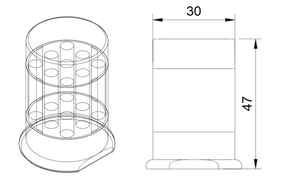 schematic of the HD phantom body.  precise descriptions are provided in the page content.